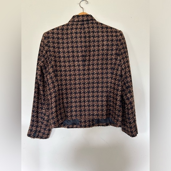 VTG Y2K style & Co Collection Tweed Brown Blazer Jacket 8P Neutral Office career - Picture 2 of 10
